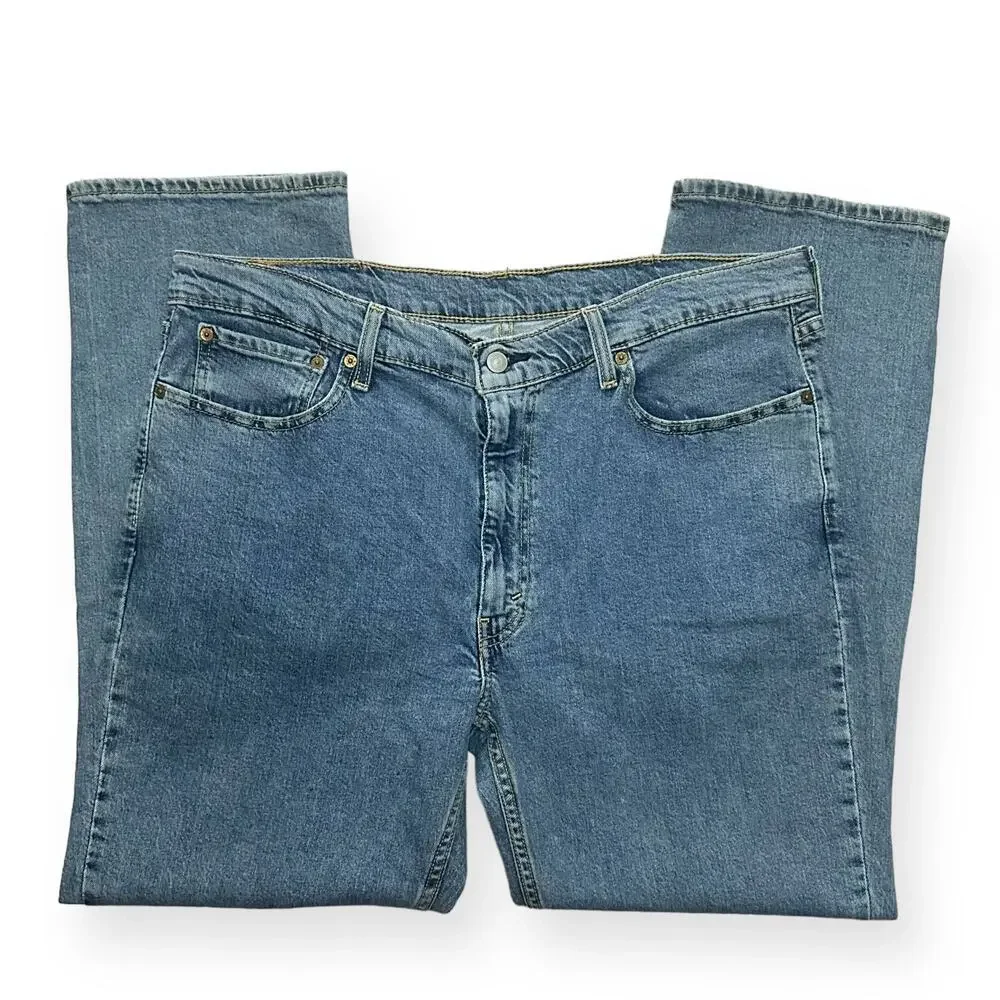 LEVI'S 514 Straight Jeans Denim Relax Medium Wash Mid Rise Classic Baggy 40 x 30